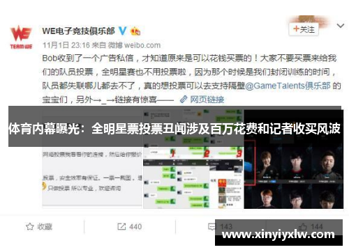 体育内幕曝光：全明星票投票丑闻涉及百万花费和记者收买风波